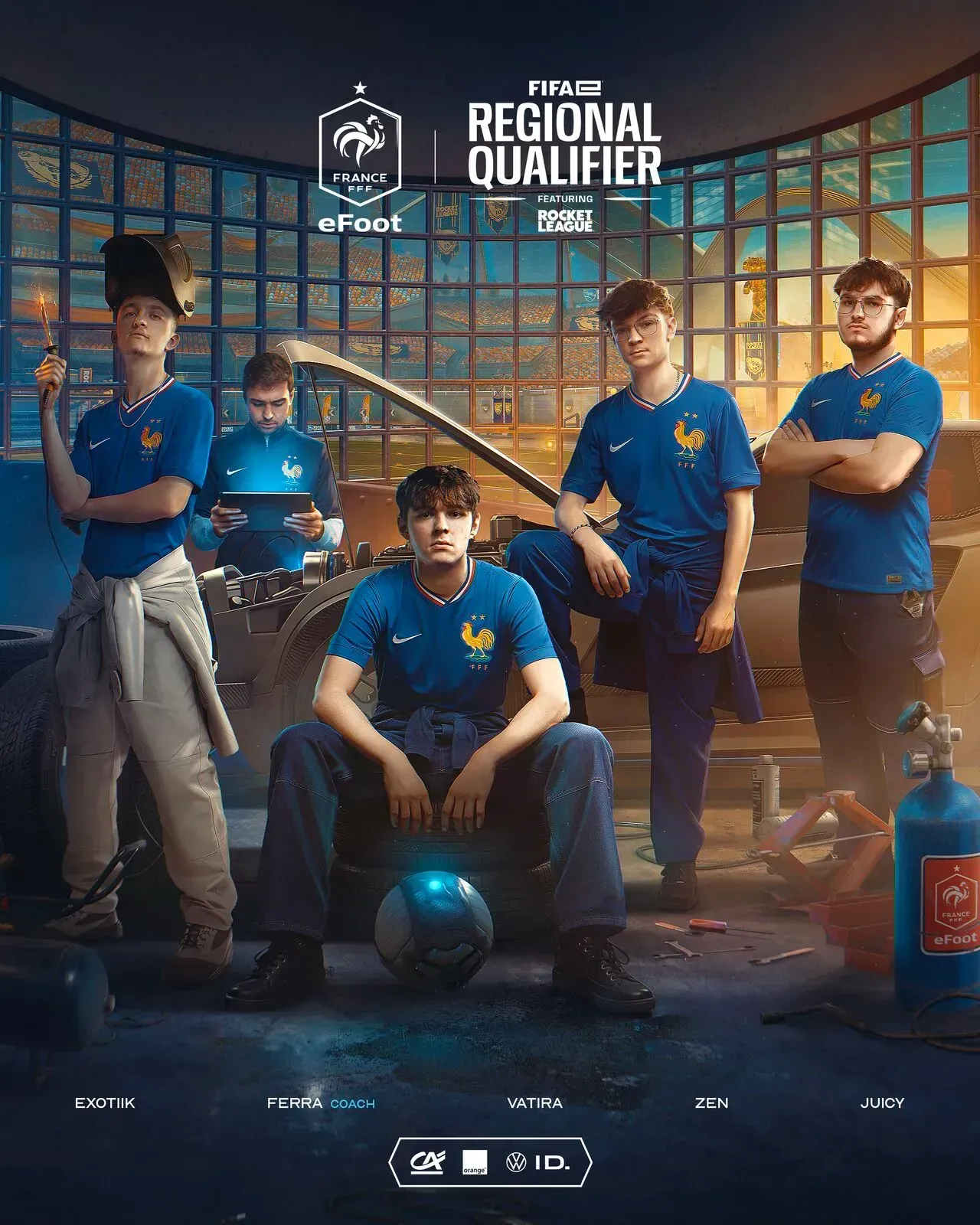 Visuel Regional Qualifier de l'eFoot de France, joueurs réunis dans un salon