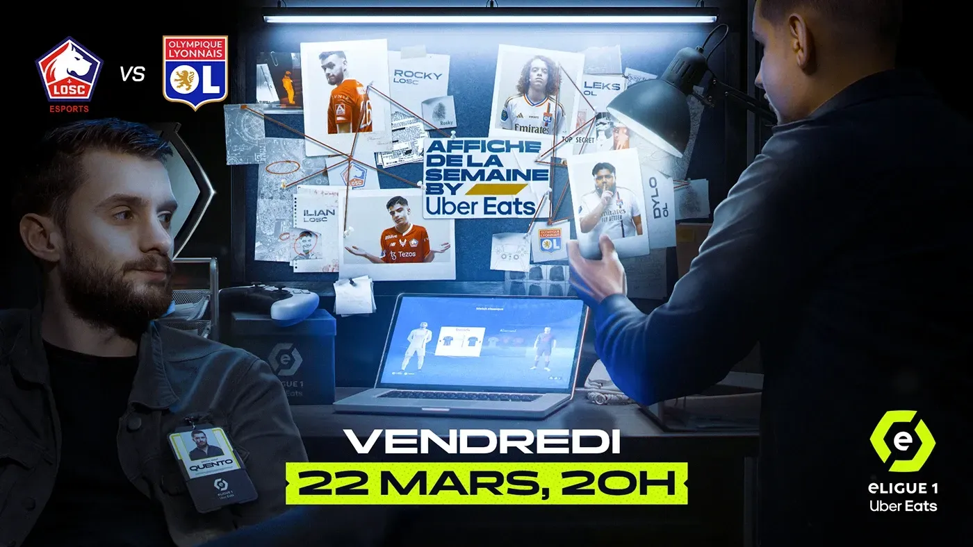 Visuel pleine largeur de l'affiche eLigue 1 du vendredi 22 mars à 20h
