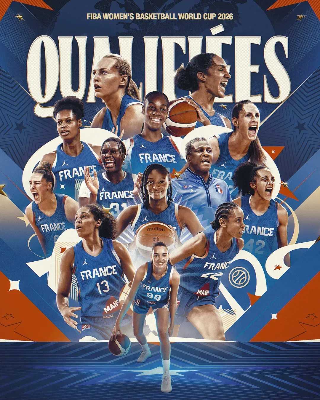 Visuel Qualifiées : l'équipe de France féminine célèbre sa qualification pour la Coupe du monde 2026