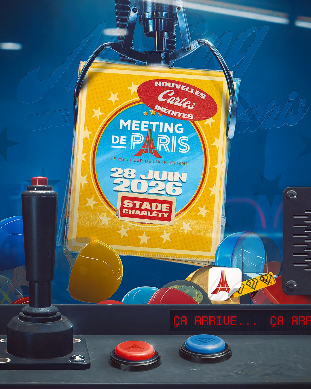 Visuel de teasing du Meeting de Paris : pochette de cartes posée sur un comptoir